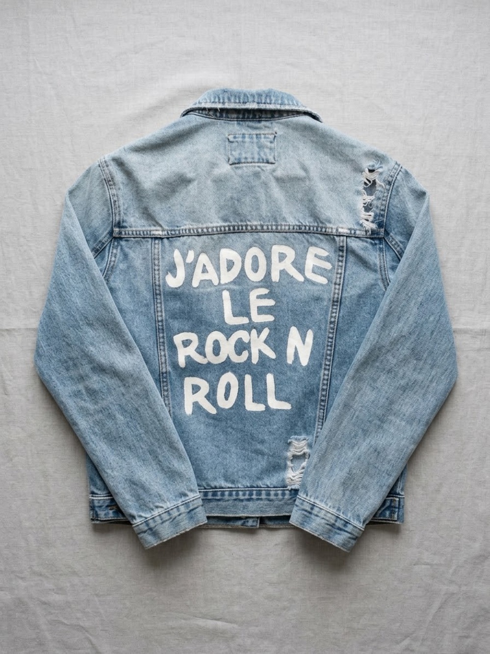 Forever 21 Light Blue Distressed Denim Jacket